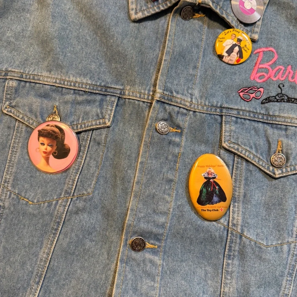 Vintage Jerry Leigh Barbie Denim Jacket 1995 Mattel Blue Jean Jacket Large L‎